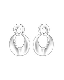 Inicio Recycled Sterling Silver Plated Molten Earrings - Gift Pouch