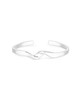 Inicio Recycled Sterling Silver Plated Twisted Bangle Bracelet - Gift Pouch