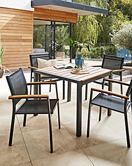 Venice 5 Piece Dining Set with Stacking Chairs