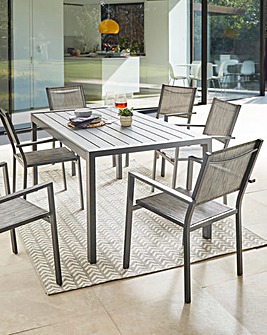 Adrano Grey 6 Piece Dining Set