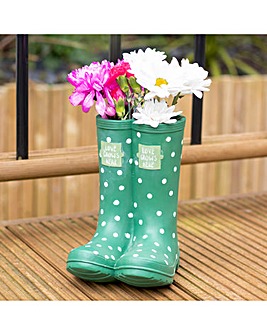 Green Welly Boot Planter