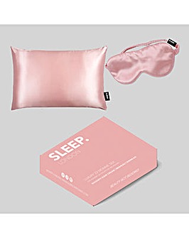 Sleep London Silk Pillowcase & Eyemask Set - Pink