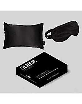 Sleep London Silk Pillowcase & Eyemask Set - Black