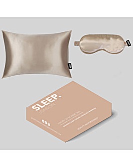 Sleep London Silk Pillowcase & Eyemask Set - Champagne