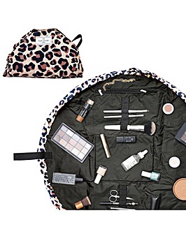The Flat Lay Co XXL Leopard Open Flat Makeup Bag