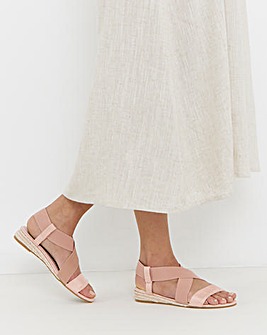 Dia Elasticated Low Wedge Espadrilles - Extra Wide Fit (EEE)