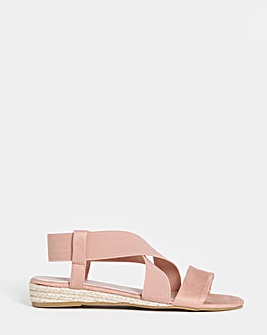 Dia Elasticated Low Wedge Espadrilles - Extra Wide Fit (EEE)