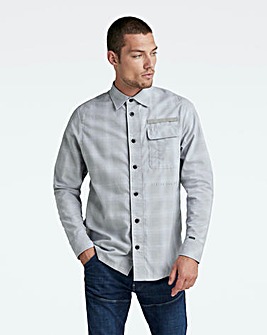 G-Star RAW Grey Long Sleeve Regular Fit Check Shirt