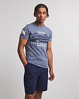 Superdry Blue Vintage Label Short Sleeve Printed T-Shirt