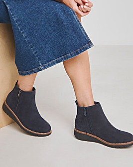 Blue ankle boots wide fit best sale