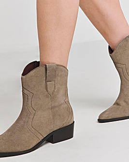 Myra Classic Suede Western Ankle Boot Extra Wide EEE Fit