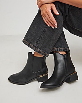 Heavenly Soles Danica Heeled Chelsea Boots Extra Wide EEE Fit