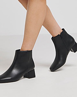 Kit Low Block Heel Ankle Boots Wide E Fit