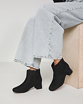 Kit Low Block Heel Ankle Boots Wide E Fit