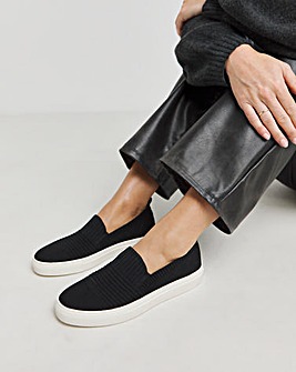 Felicity Stretch Textile Slip On Trainer Wide E Fit