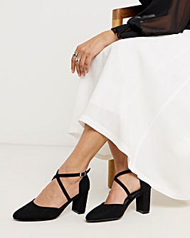 Quinn Two Part Heels With Crossover Straps - Extra Wide Fit (EEE)