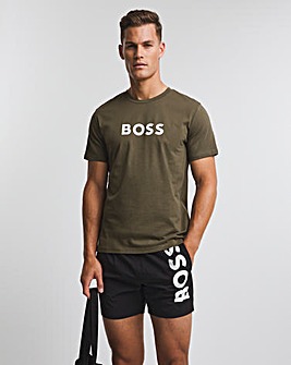 BOSS Dark Green Short Sleeve UPF 50+ Beach T-Shirt