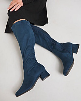 Demi Knee Kigh Heeled Boot Wide E Fit Super Curvy/Curvy Plus Calf