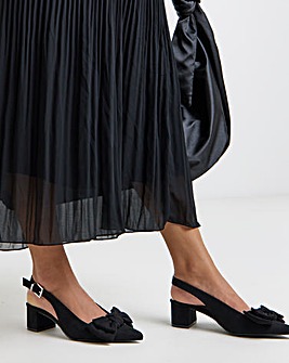 Gianna Low Block Heel Slingback With Bow - Extra Wide Fit (EEE)