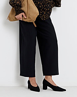 Jaida V Cut Heeled Court Shoes - Wide Fit (E)