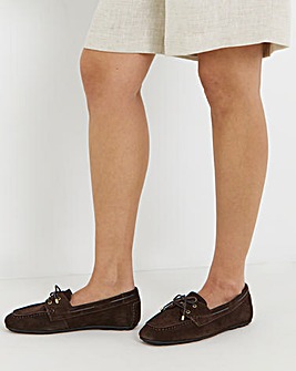 Nina Classic Leather Boat Shoes - Wide Fit (E)
