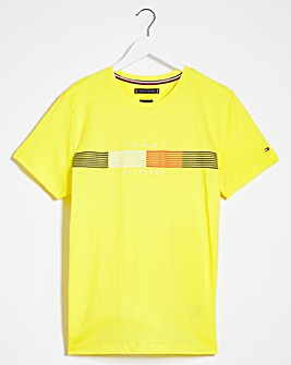 Tommy Hilfiger Citrus Yellow Short Sleeve Stripe Graphic T-Shirt