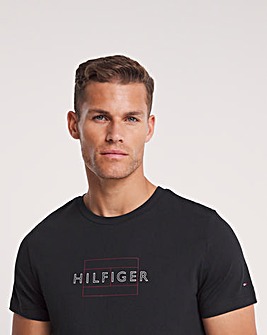 Tommy Hilfiger Black Short Sleeve Linear Flag T-Shirt