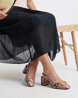 Luella Heeled Slingbacks With Buckle Trim - Extra Wide Fit (EEE)