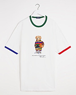 Polo Ralph Lauren White Short Sleeve Ringer Bear T-Shirt