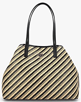 Guess Vikky II Natural Black Beachy Tote Bag