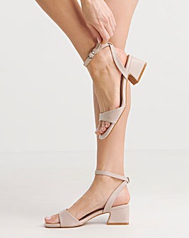 Amber Barely There Low Block Heel Sandals Wide E Fit