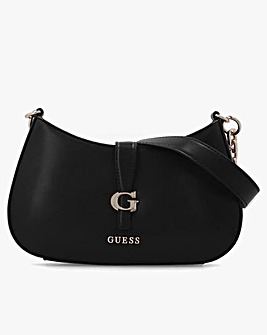 Guess Carrie Top Zip Black Shoulder Bag