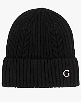 Guess Black Knitted G Logo Beanie Hat
