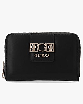 Guess Jane Medium Black Zip Around Wallet