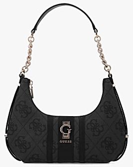 Guess Erenia Top Zip Coal Logo Shoulder Bag