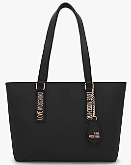 Love Moschino Subtle Black Leather Shopper