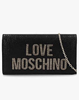 Love Moschino Smart Logo Black Shoulder Bag