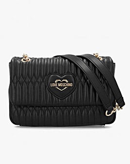 Love Moschino Quilted Bubble Love Black Shoulder Bag