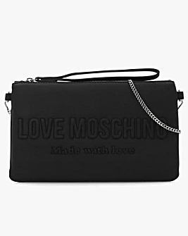 Love Moschino Signature Logo Black Shoulder Bag