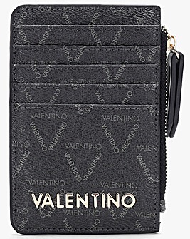Valentino Bags Lady Black Multi Repeat Logo Card Case
