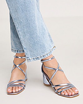 Elle Cross Ankle Strap Heeled Sandals Wide E Fit