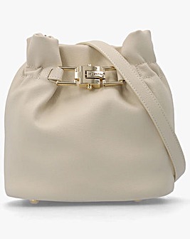 Valentino Bags Fedora Ecru Rouched Bucket Bag