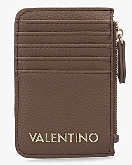 Valentino Bags Brixton Taupe Zip Card Case