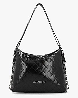 Valentino Bags Wakanda Diamond Quilt Gloss Black Hobo Backpack