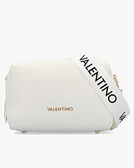 Valentino Bags Pattie Haversack White Pebbled Cross Body Bag