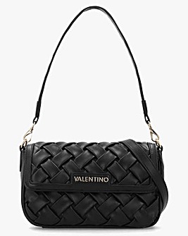Valentino Bags Ennis Black Woven Shoulder Bag