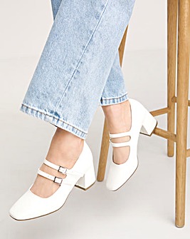 Kody Mary Jane Block Heeled Shoes Wide E Fit