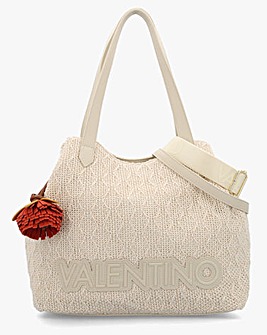 Valentino Bags Courmayeur Ecru Woven Shopper Bag