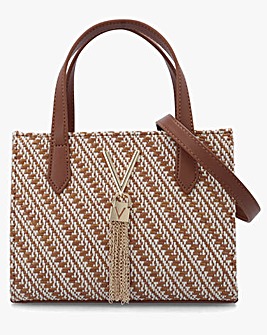 Valentino Bags Divina Summer Tan Multi Woven Shopper Bag