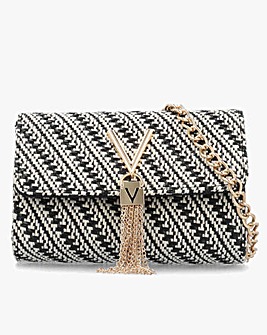Valentino Bags Divina Summer Black Multi Woven Shoulder Bag